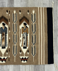 Navajo Pictorial Rug; Weavers Holding Rugs