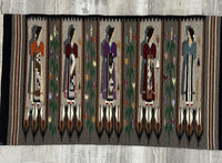Navajo Rug; Pictorial; Weavers Holding Blankets