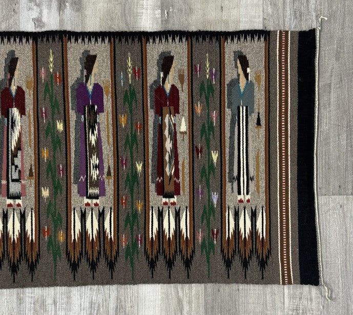 Navajo Rug; Pictorial; Weavers Holding Blankets