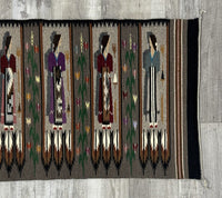 Navajo Rug; Pictorial; Weavers Holding Blankets
