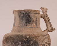 Pre-Columbian Pottery Pitcher with Dog Figure Handle