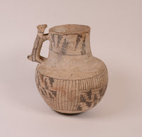 Pre-Columbian Pottery Pitcher with Dog Figure Handle