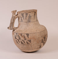 Pre-Columbian Pottery Pitcher with Dog Figure Handle