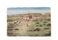 My House Lived In and Used as a Studio at Polacca Arizona -- Small Oil Painting By E.A. Burbank