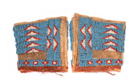 Antique Plains Beaded Childs Wrist Cuffs