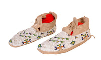 Antique Cheyenne Hide Beaded Moccasins