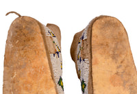 Antique Cheyenne Hide Beaded Moccasins