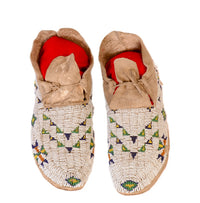 Antique Cheyenne Hide Beaded Moccasins