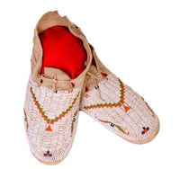 Antique Cheyenne Hide Beaded Moccasins
