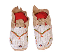 Antique Cheyenne Hide Beaded Moccasins