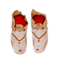 Antique Cheyenne Hide Beaded Moccasins