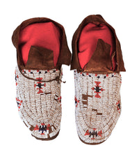 Antique Cheyenne Hide Beaded Moccasins