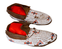 Antique Cheyenne Hide Beaded Moccasins