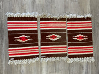 Three Chimayo Hand Woven Acrylic Yarn Placemats