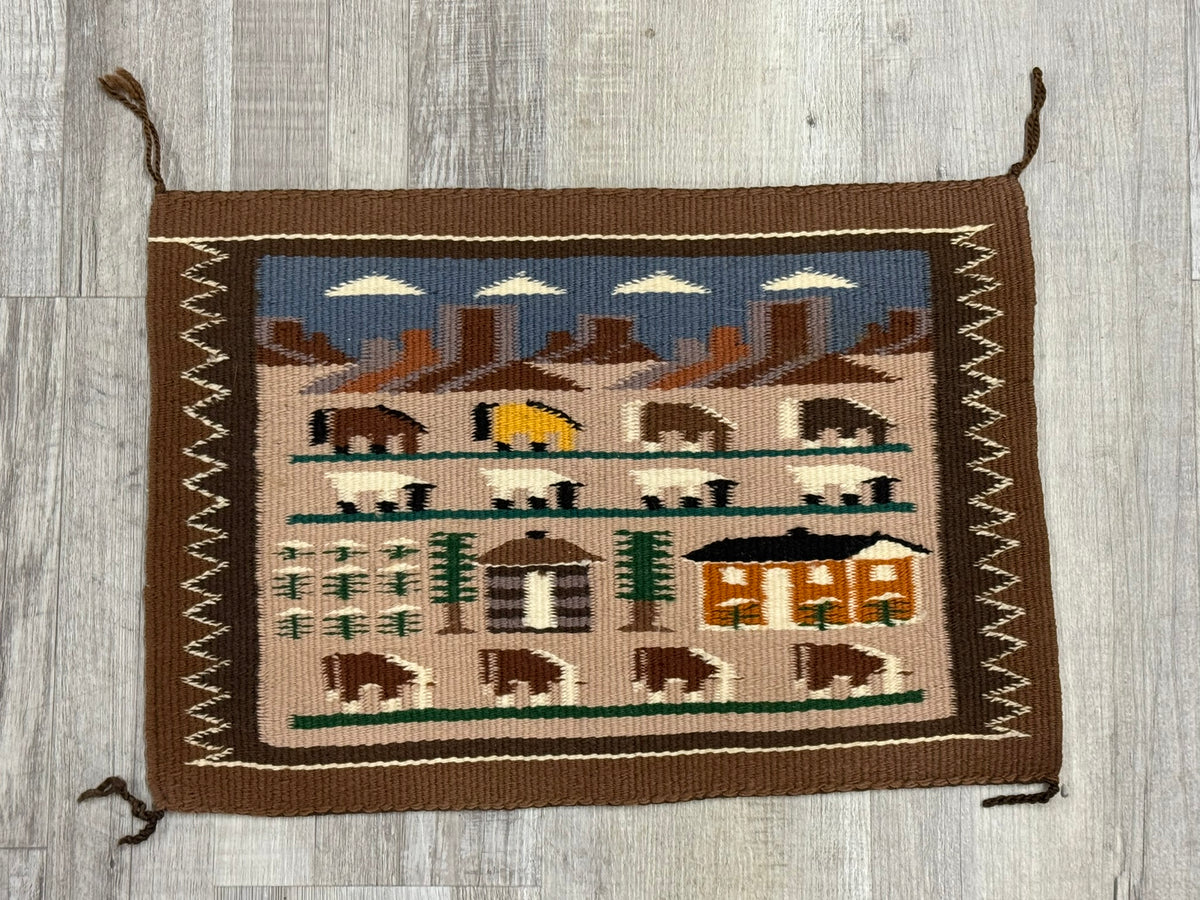 Navajo Rug; Pictorial of Navajo Life
