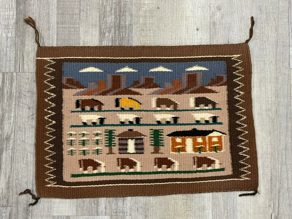 Navajo Rug; Pictorial of Navajo Life