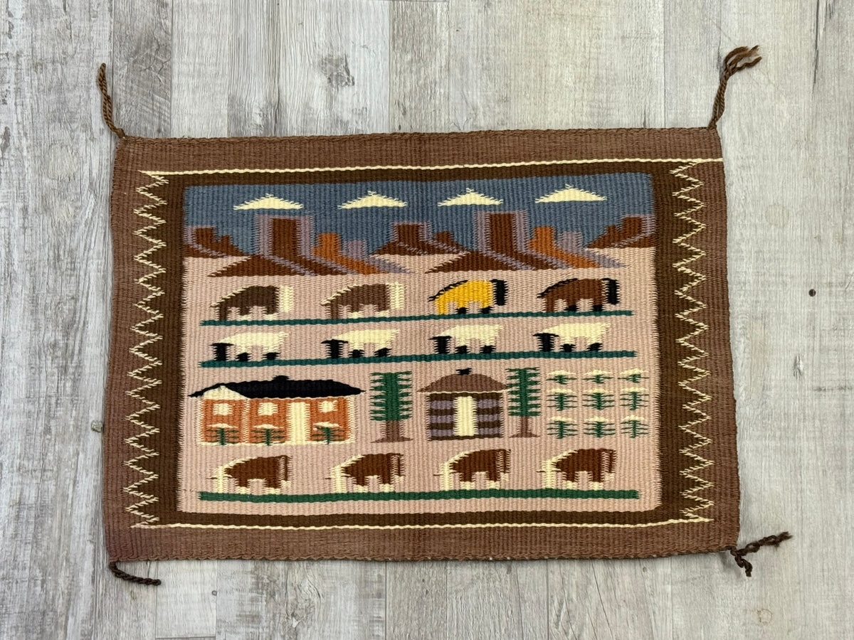 Navajo Rug; Pictorial of Navajo Life