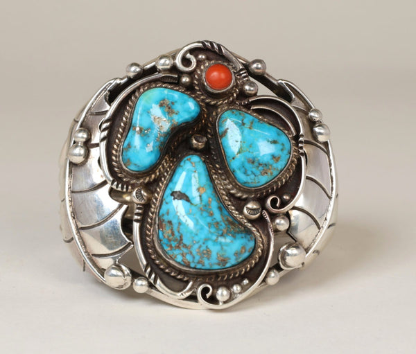 Navajo Santa Fe Bracelet By Johnny Pablo; Thunderbird Design
