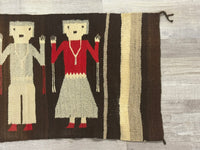 Navajo Rug; Gallup Throw; 3 Navajo People Figures; Two female and one male