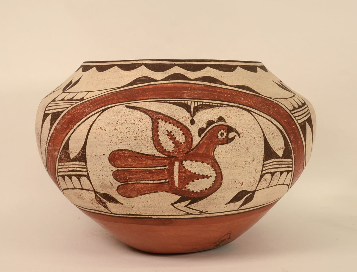 Large Zia Pueblo Rainbird Jar Pottery By Seferina Bell; 17.5"d