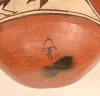 Large Zia Pueblo Rainbird Jar Pottery By Seferina Bell; 17.5"d