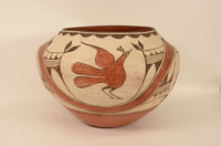 Large Zia Pueblo Rainbird Jar Pottery By Seferina Bell; 17.5"d