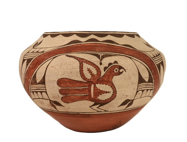 Large Zia Pueblo Rainbird Jar Pottery By Seferina Bell; 17.5"d