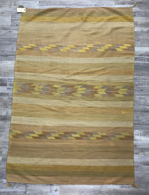 Navajo Classic Revival Banded Chinle Gold Tone Rug