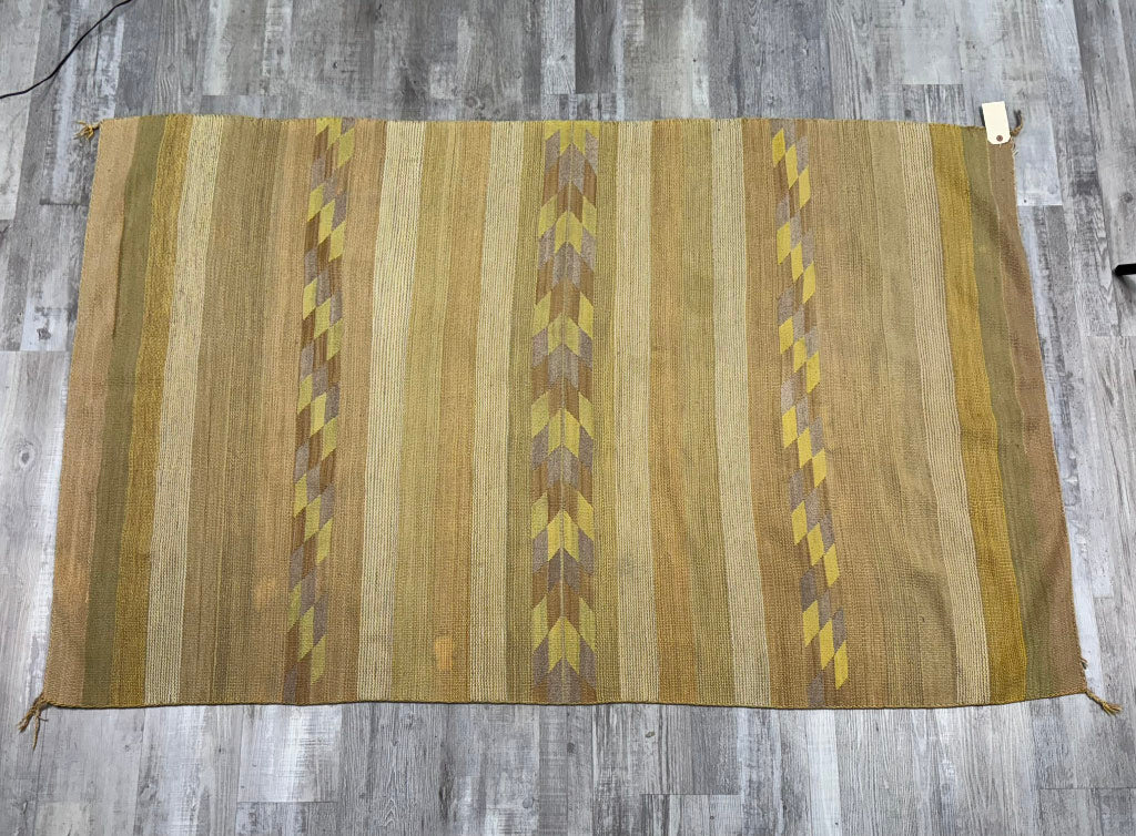Navajo Classic Revival Banded Chinle Gold Tone Rug