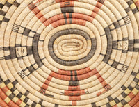 Hopi Coil Basket Tray - Mudheads and Koshare Clowns Pictoria