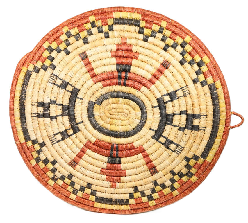 Hopi Coil Basket Tray - Mudheads and Koshare Clowns Pictoria