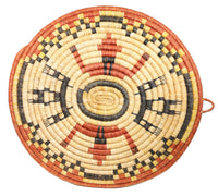 Hopi Coil Basket Tray - Mudheads and Koshare Clowns Pictoria