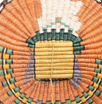 Hopi Wicker Tray; Kachina Figure