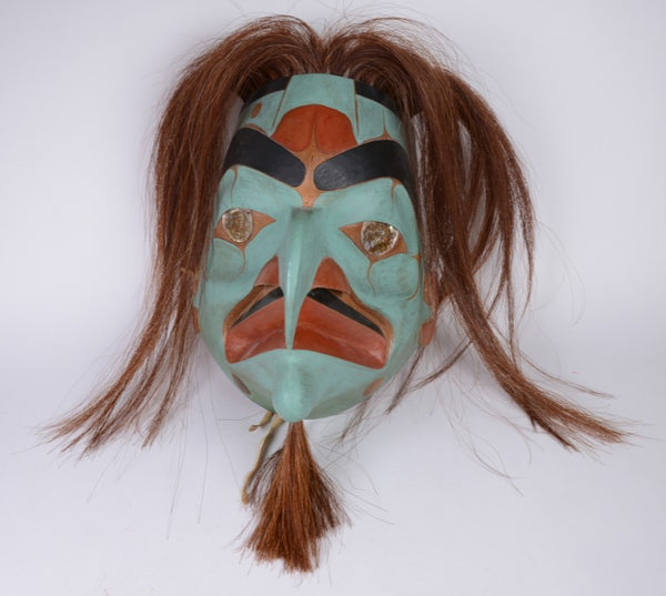 North West Coast First Nations Hawk Mask signed L. White