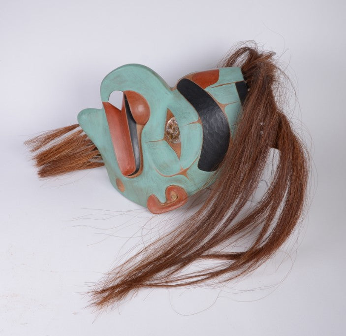 North West Coast First Nations Hawk Mask signed L. White