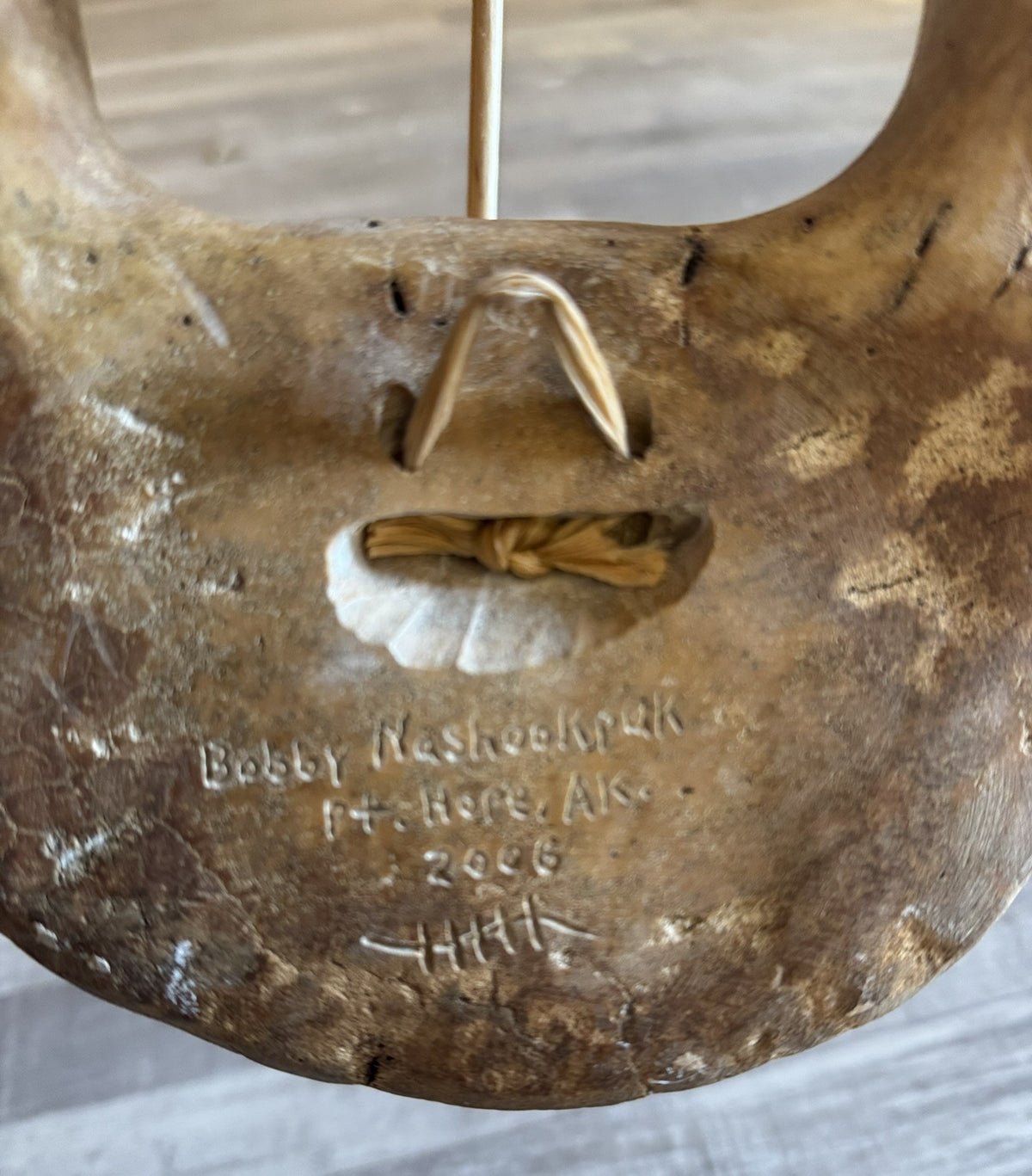 Inuit Bone Mask By Bobby Nashookpuk
