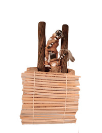 Hopi Pueblo Kiva and Two Kachina Dolls