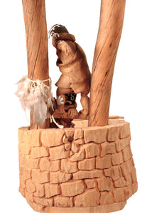 Hopi Pueblo Kiva and Two Kachina Dolls