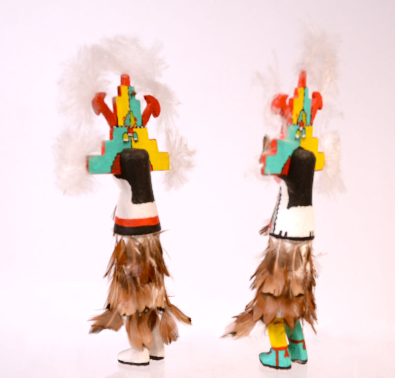 Hopi Pueblo Shalako Male and Female Kachina Dolls Pair