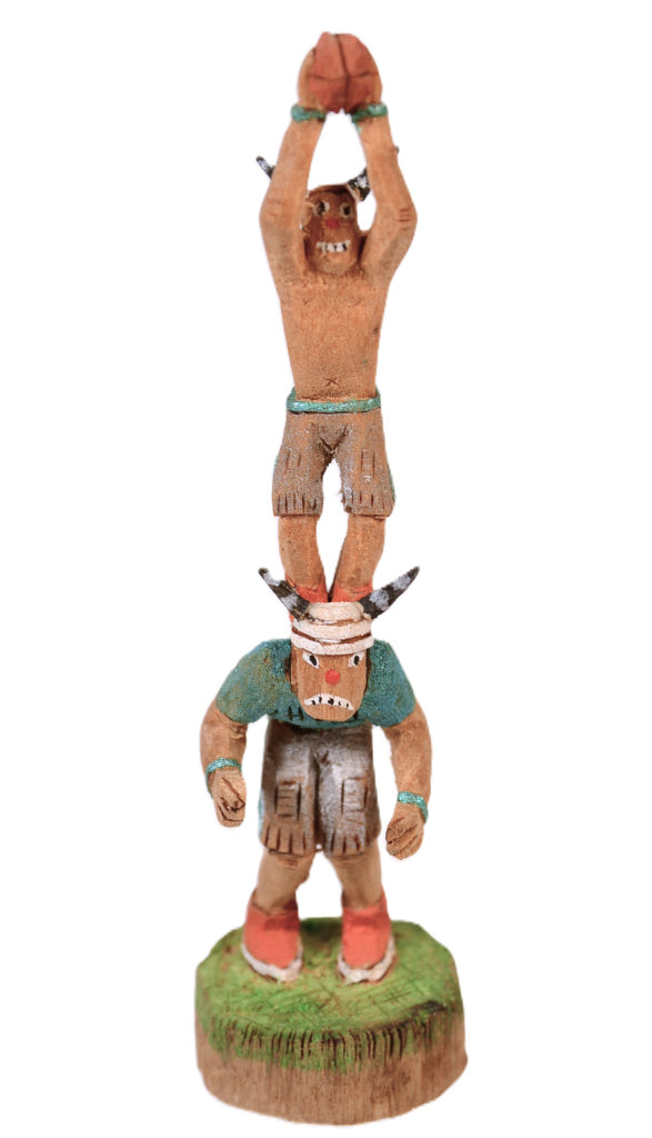 Hopi Pueblo Koshare Football Kachina Dolls By Darren Pooyouma