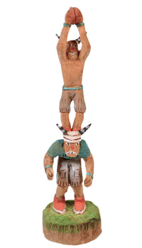 Hopi Pueblo Koshare Football Kachina Dolls By Darren Pooyouma