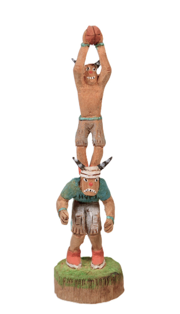 Hopi Pueblo Koshare Football Kachina Dolls By Darren Pooyouma