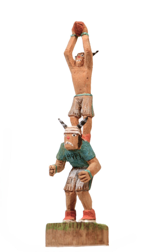 Hopi Pueblo Koshare Football Kachina Dolls By Darren Pooyouma