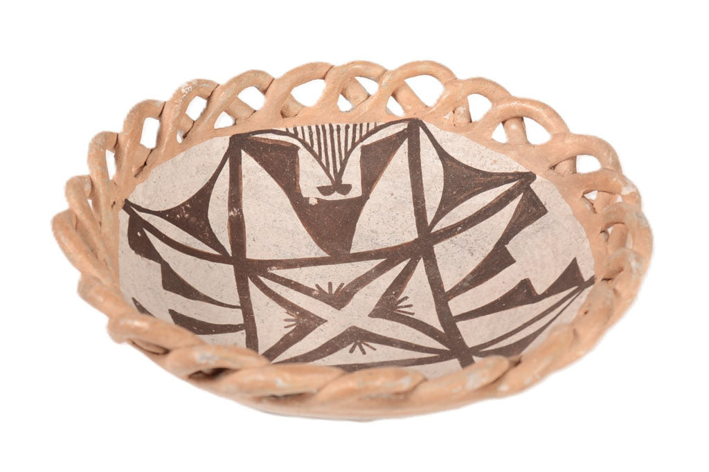 Acoma Pueblo Pottery Dish By Marion L. Symines