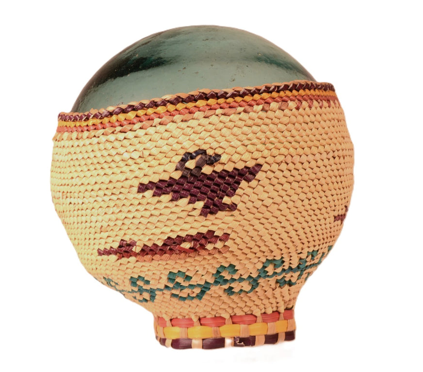 Makah Basket Woven Over Japanese Glass Fishing Float