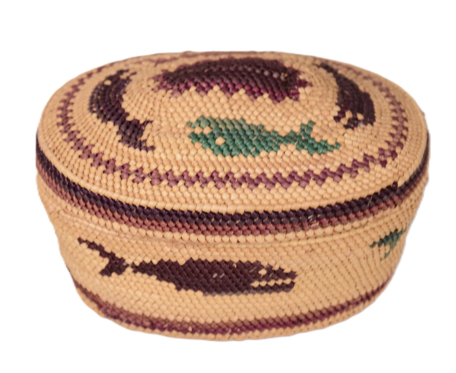 Makah Neah Bay Washington Lidded Basket