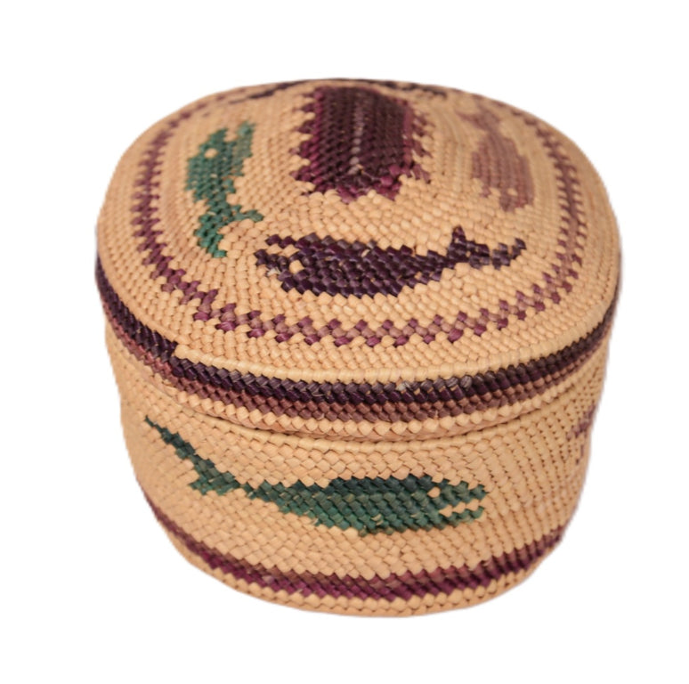 Makah Neah Bay Washington Lidded Basket