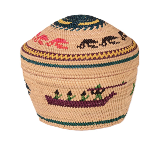 Makah Neah Bay Washington Lidded Basket