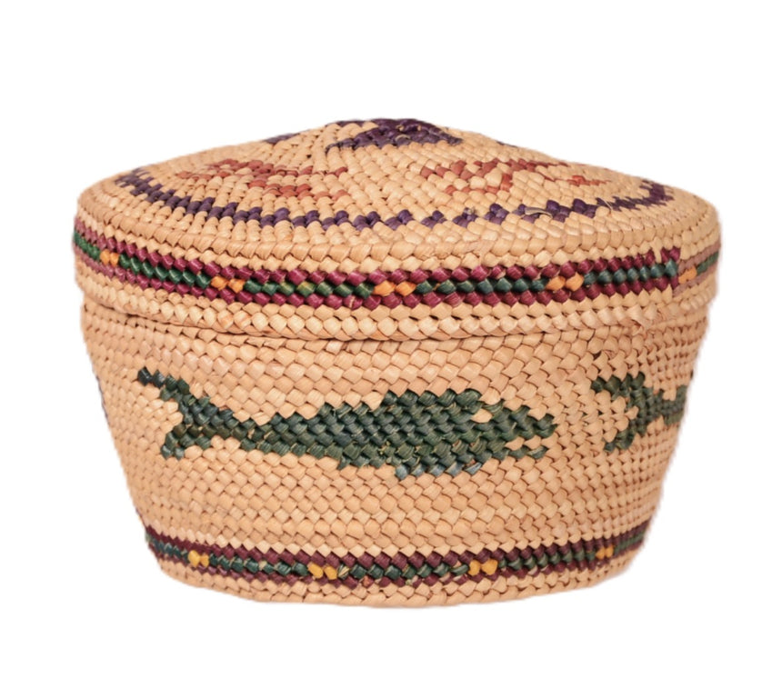 Makah Neah Bay Washington Lidded Basket
