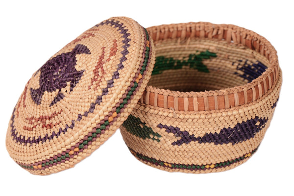Makah Neah Bay Washington Lidded Basket